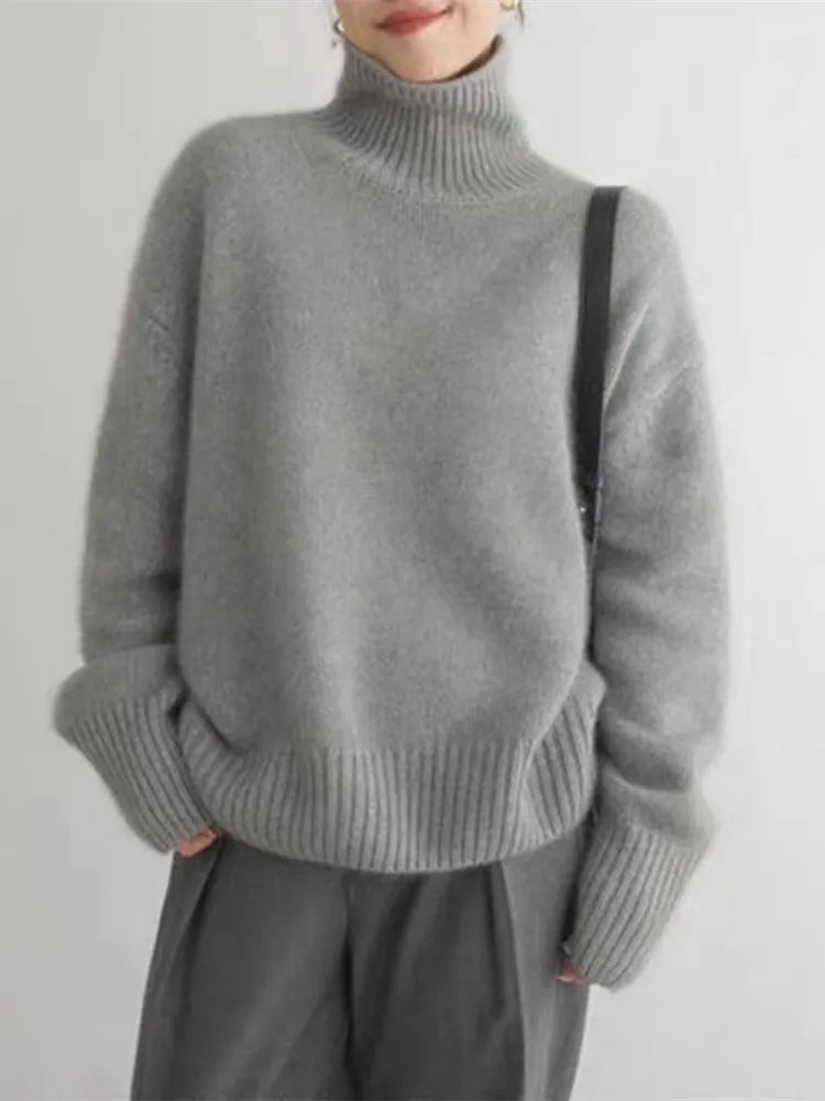 ISABELLA CASHMERE HIGH-NECK SWEATER